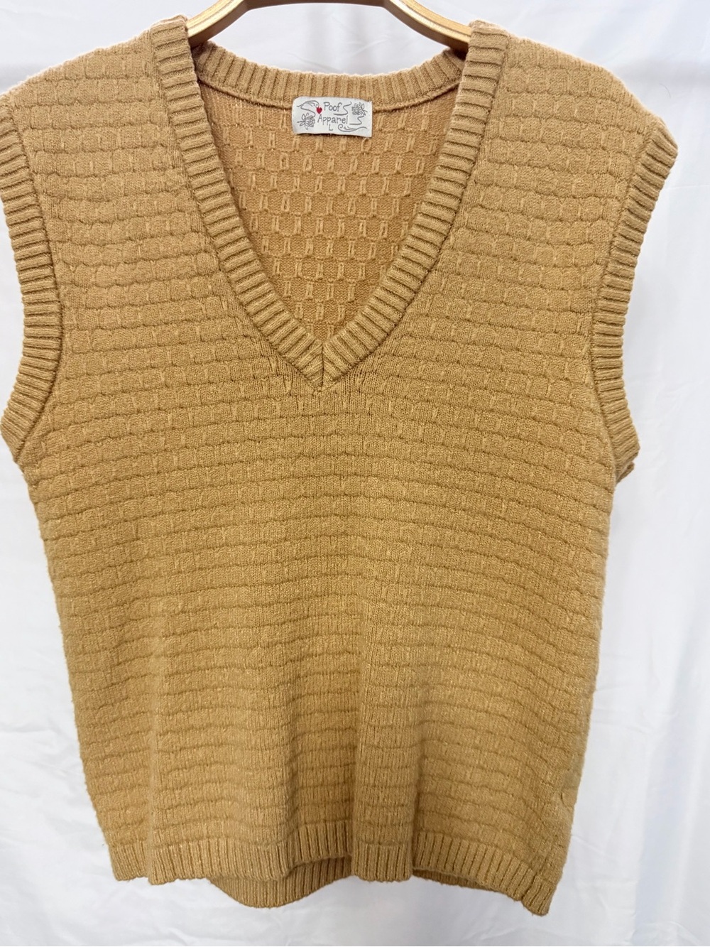 Poof! Mustard Knit V-Neck Sleeveless Sweater Vest